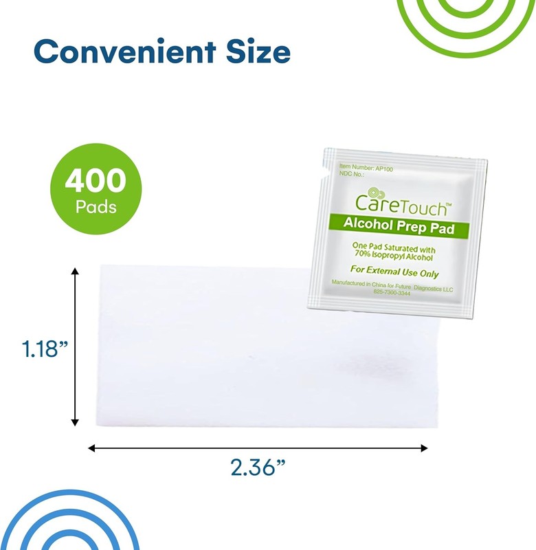 Care Touch Alcohol Wipes Individually Wrapped - Prep 400 Count (Pack of 1) gallery