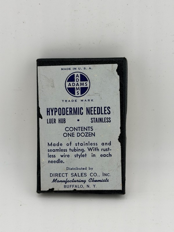 Vintage Adams Hypodermic Needles Luer Hub Stainless Box of 12 Medical USA gallery