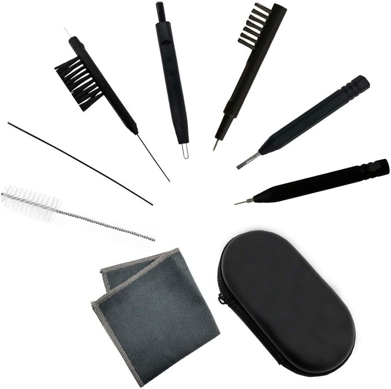 8 pieces hearing aid amplifier cleaning tools, Black