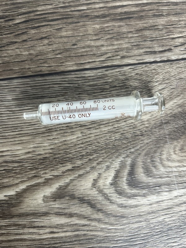 Vintage Glass Syringe Lot – 2cc 20cc 50cc – ACE BD Tomac – USA Made gallery