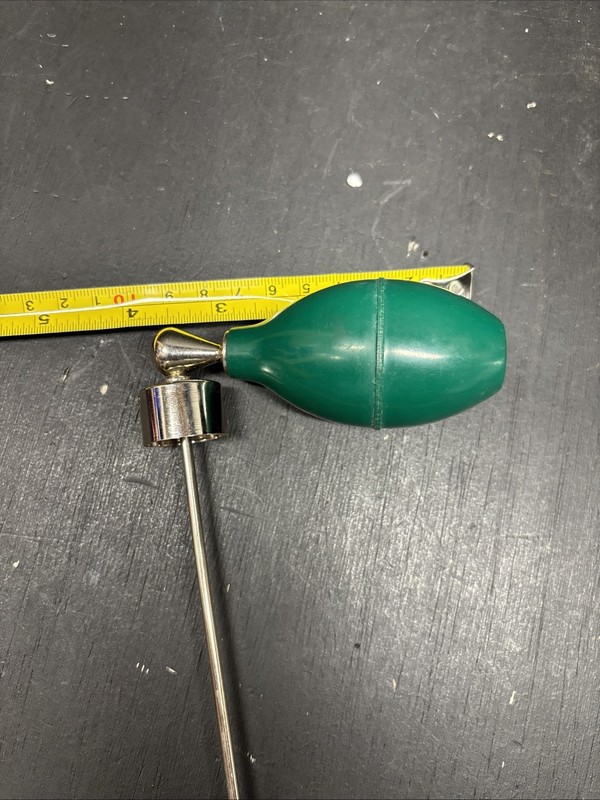 Vintage DeVilbiss Style Metal Atomizer Sprayer Green Squeeze Bulb Barber Medical gallery