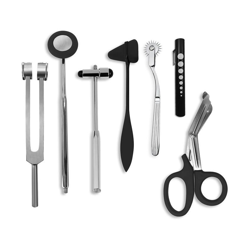 7 pcs Neurological Percussion Set, Reflex Taylor Buck Hammer Pinwheel...