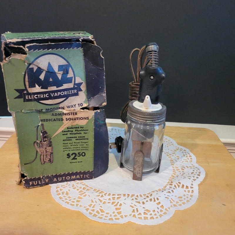 KAZ Electric Vaporizer Circa 1920’s With Original Box Untested Novelty Purposes