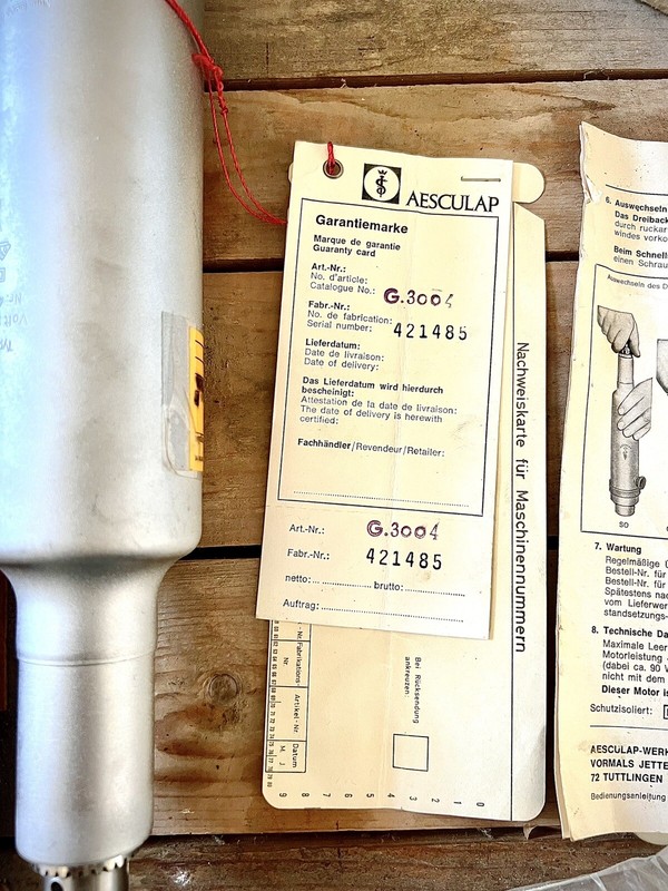 AESCULAP Bone Drill Motor medical Instrument 1960’s gallery