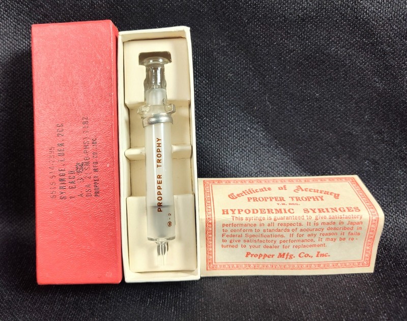 VTG Glass & Metal Hypodermic Syringe Medical Apothecary Collectable NOS In Box