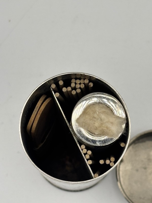Vintage PSM Co Metal Medical Canister Cotton Applicator Holder Surgical gallery