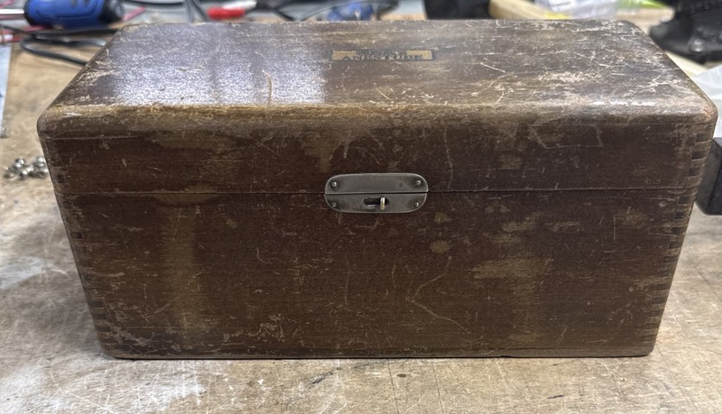 Antique Anestube Syringe Wooden Box Medical Case