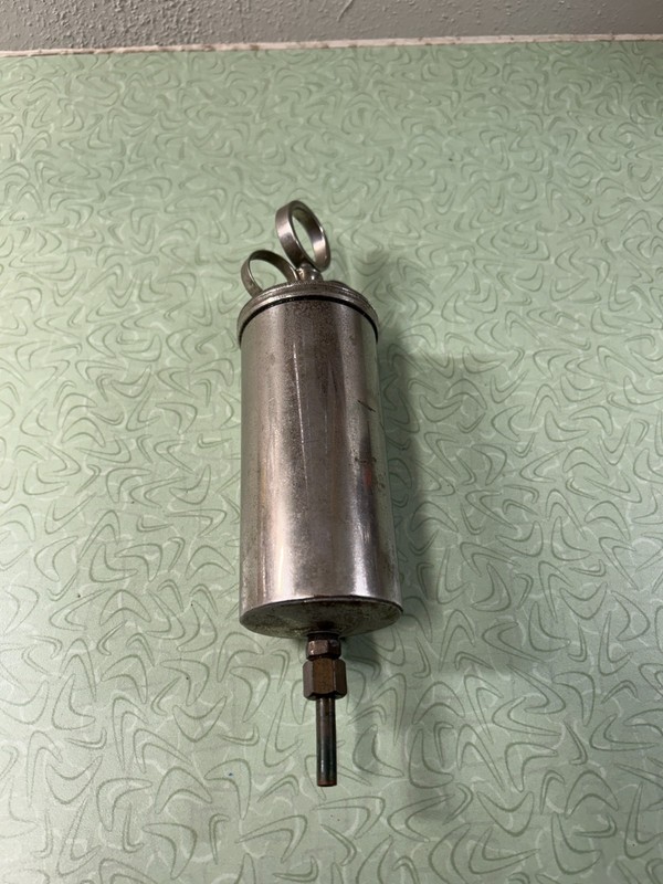 Vintage Brass Plated Veterinary or Medical Syringe 3 Ring-approx 250 ml