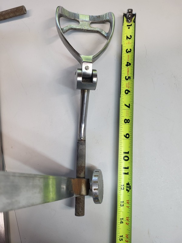 Pair Vintage Medical Exam Table Leg Holder Stirrups - Stainless Steel /Chrome gallery