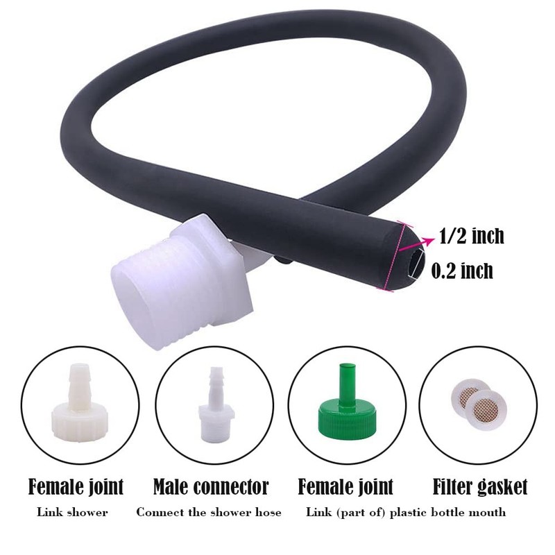 Nozzle Shower 3 Heads Metal Cleaner & 20 inches Silicone Silver, Black, White gallery