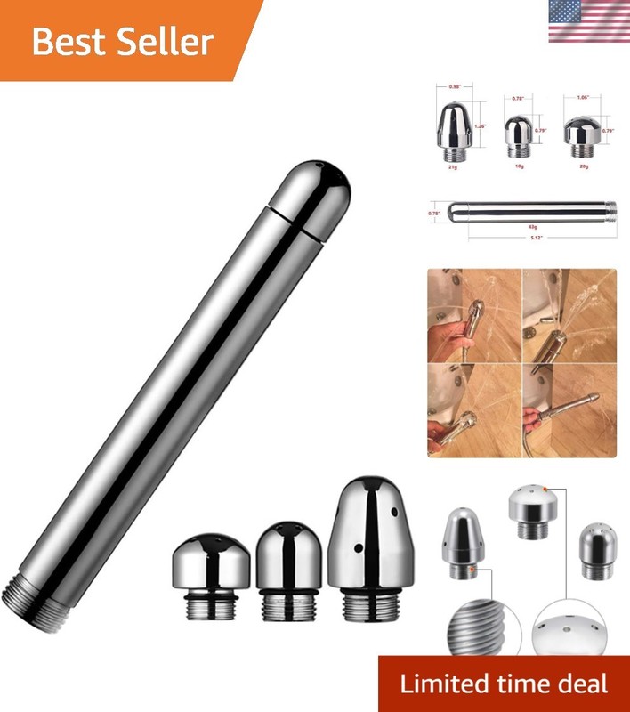 Elegant Aluminum Shower Enema System with 3 Interchangeable Heads for Cleansing