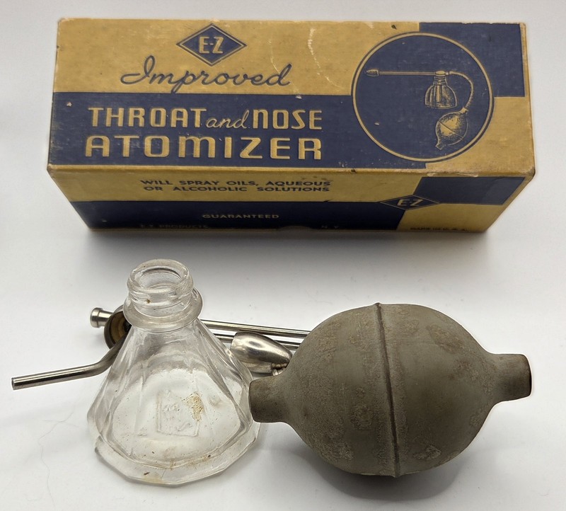 Vintage E-Z Products Throat and Nose Atomizer for Oil or Water w/ Box