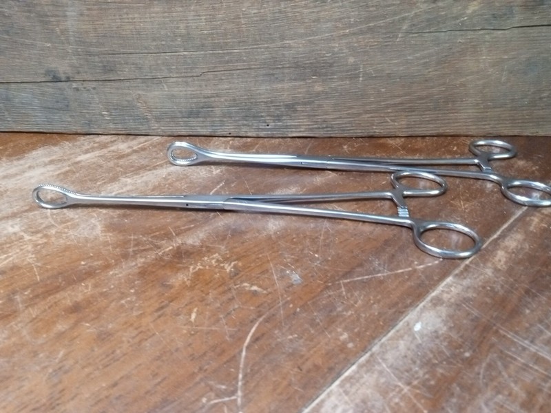 Vintage Sklar Stainless Surgical Medical Clamp Forceps X2