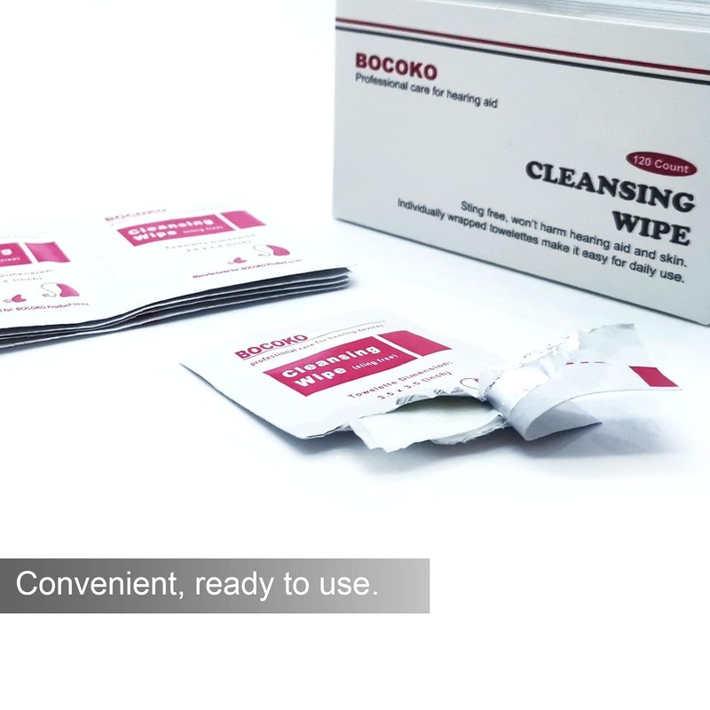 120 Count Hearing Aid Wipes Individually Packaged Cleaning Towelette Pink gallery