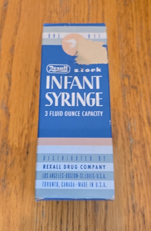 Rexall stork infant syringe 3 oz. capacity vintage gallery