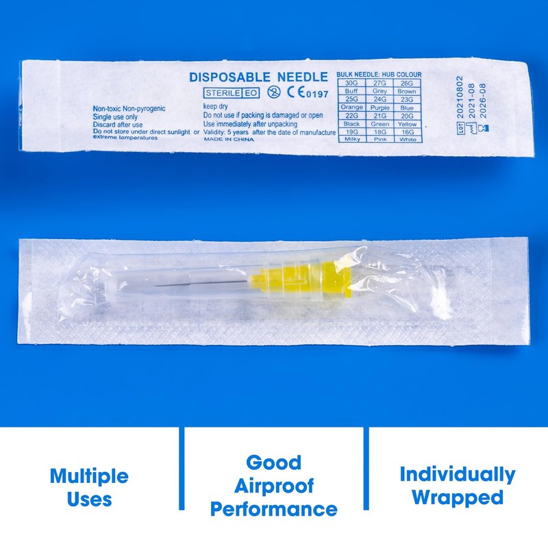 Meterbox 100 Pack 30 Ga 1/2 inch Disposable Needles with Caps 30G gallery